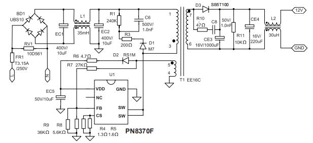 低功耗芯片12W適配器應用方案