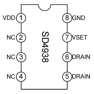 SD4938 電流型PWM控制芯片 管腳排列圖