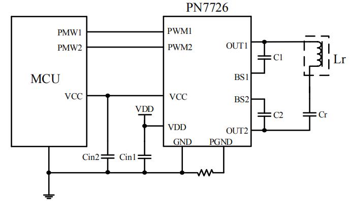 PN7726無線充電發射端功率芯片電路圖