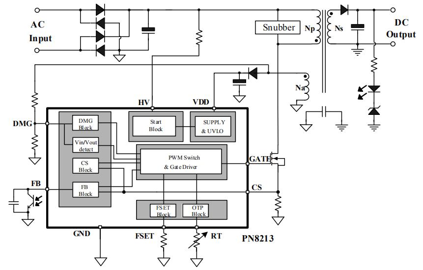 65w氮化鎵充電器芯片典型電路圖